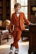 Bild in Galerie-Betrachter laden, Boys Rust Orange 3-Piece Suit