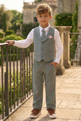 Bild in Galerie-Betrachter laden, Boys Sage Green Vest & Trousers Set