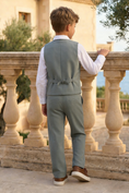 Bild in Galerie-Betrachter laden, Boys Sage Green Vest & Trousers Set