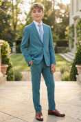 Bild in Galerie-Betrachter laden, Boys Teal 2-Piece Suit for Country Garden