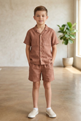 Bild in Galerie-Betrachter laden, Light Reddish-Brown Shirt 2-Piece Set