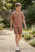 Bild in Galerie-Betrachter laden, Light Reddish-Brown Shirt 2-Piece Set