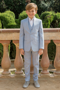 Charger l'image dans la visionneuse de la galerie, Boys Light Blue Linen 3-Piece Suit