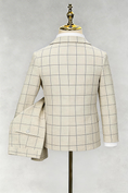 Load image into Gallery viewer, Boys Beige Linen-blend Windowpane Check 2-piece Suit