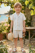 Bild in Galerie-Betrachter laden, White Striped Shirt 2-piece set