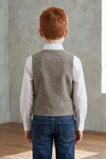 Bild in Galerie-Betrachter laden, Grey V-neck Single-Breasted Vest