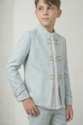 Bild in Galerie-Betrachter laden, Light Blue Round Neck Button-Down Suit 2-Piece Set