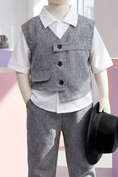 Load image into Gallery viewer, V-neck Single-Breasted Asymmetrical Vest 2-Piece Set