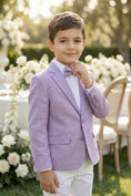 Load image into Gallery viewer, Boys Lavender Linen-Blend 2-Piece Suit
