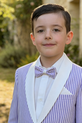 Bild in Galerie-Betrachter laden, Boys Lavender Pinstripe Shawl Collar 2-Piece Suit