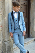 Bild in Galerie-Betrachter laden, Boys Sky Blue 3-Piece Tuxedo Suit