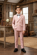 Bild in Galerie-Betrachter laden, Pink Double-Breasted Gold-Button 2-Piece Suit