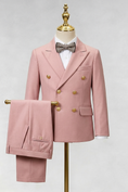 Bild in Galerie-Betrachter laden, Pink Double-Breasted Gold-Button 2-Piece Suit