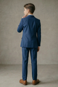 Load image into Gallery viewer, Dark Blue Double-Breasted 2-Piece Suit