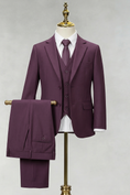 Load image into Gallery viewer, Dark Purple Single-Breasted 3-Piece Suit