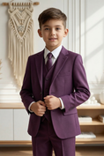 Load image into Gallery viewer, Dark Purple Single-Breasted 3-Piece Suit