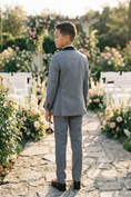 Load image into Gallery viewer, Grey And Black Color-Blocked Single-Breasted 3-Piece Suit