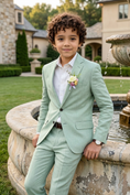 Load image into Gallery viewer, Mint Green Single-Breasted 2-Piece Suit