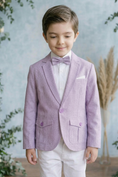Load image into Gallery viewer, Light Purple Long-Sleeved Suit Jacket
