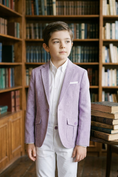Load image into Gallery viewer, Light Purple Long-Sleeved Suit Jacket