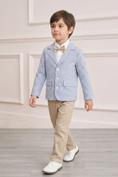Bild in Galerie-Betrachter laden, Light Blue Striped Single-Breasted Suit Jacket