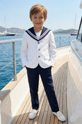 Bild in Galerie-Betrachter laden, Boys White Sailor Collar Jacket & Trousers 2-Piece Suit