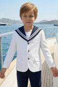Bild in Galerie-Betrachter laden, Boys White Sailor Collar Jacket & Trousers 2-Piece Suit