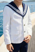 Bild in Galerie-Betrachter laden, Boys White Sailor Collar Jacket & Trousers 2-Piece Suit