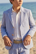 Cargar la imagen en la vista de la galería, Boys Light Blue Linen 2-Piece Suit