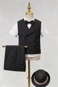 Bild in Galerie-Betrachter laden, Black Double-Breasted Shorts 2-Piece Set