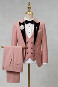 Cargar la imagen en la vista de la galería, Dark Pink And Black Double-Breasted 3-Piece Set
