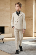 Bild in Galerie-Betrachter laden, Beige Design Button-Down Suit 2-Piece Set