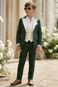 Bild in Galerie-Betrachter laden, Boys Green Tuxedo 3-Piece Suit for Weddings