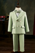 Cargar la imagen en la vista de la galería, Boys Sage Green Double-Breasted 2-Piece Suit