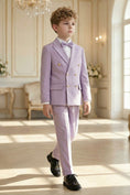 Load image into Gallery viewer, Boys Lavender Double-Breasted 2-Piece Suit