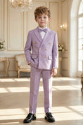 Load image into Gallery viewer, Boys Lavender Double-Breasted 2-Piece Suit