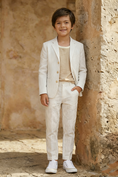 Bild in Galerie-Betrachter laden, Boys Beige Pinstripe Linen-Blend 2-Piece Suit