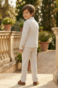 Gallery viewerに画像を読み込む, Boys Beige Seersucker 2-Piece Suit