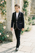 Bild in Galerie-Betrachter laden, Black Contrasting Notched Lapel Single-Breasted Suit Jacket