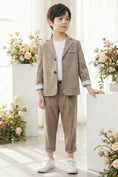 Bild in Galerie-Betrachter laden, Boys Taupe Textured 2-Piece Suit for Casual Weddings