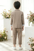 Bild in Galerie-Betrachter laden, Boys Taupe Textured 2-Piece Suit for Casual Weddings