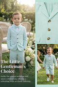 Load image into Gallery viewer, Boys Mint Seersucker Blazer & Shorts 2-piece Suit