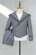Gallery viewerに画像を読み込む, Boys Grey Sailor Collar 2-Piece Suit