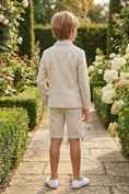 Charger l'image dans la visionneuse de la galerie, Apricot Cotton-Linen Blend Two-Piece Suit with Satin Piping