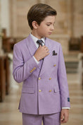 Bild in Galerie-Betrachter laden, Boys Lavender Double-Breasted Suit 2-piece Suit
