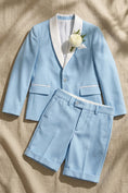 Bild in Galerie-Betrachter laden, Boys Sky Blue Blazer & Shorts 2-piece Suit