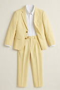 Load image into Gallery viewer, Boys Pale Yellow Linen-Blend 2-piece Suit