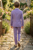 Cargar la imagen en la vista de la galería, Boys Lavender Linen-Blend 2-piece Suit