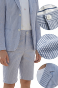 Load image into Gallery viewer, Dark Blue Striped Seersucker Single-Breasted 2-Piece Suit