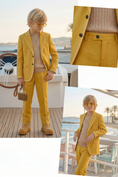 Bild in Galerie-Betrachter laden, Golden Yellow Cotton-Linen Blend Single-Breasted 2-Piece Suit